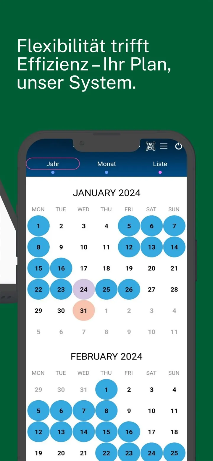 FLEX:APP Jahresübersicht